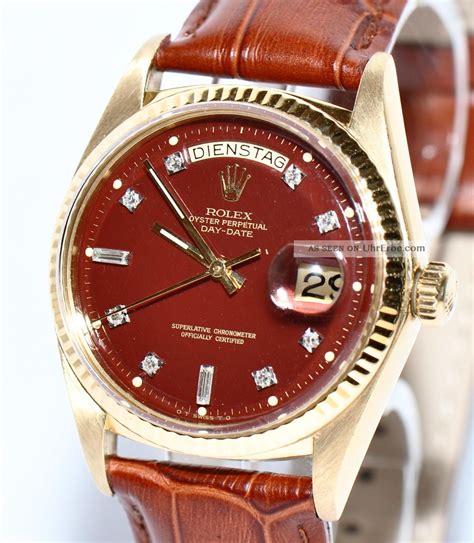 rolex day date in gold aus den 70ern mit lederarmband|rolex deutschland.